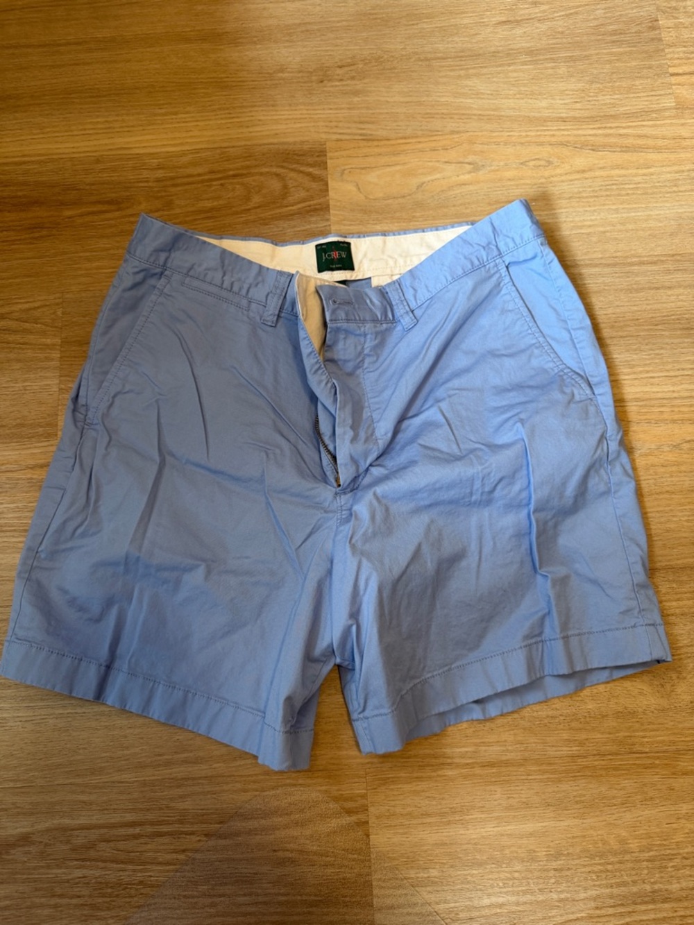 J. Crew Men’s Light Blue Flat-Front Cotton Shorts